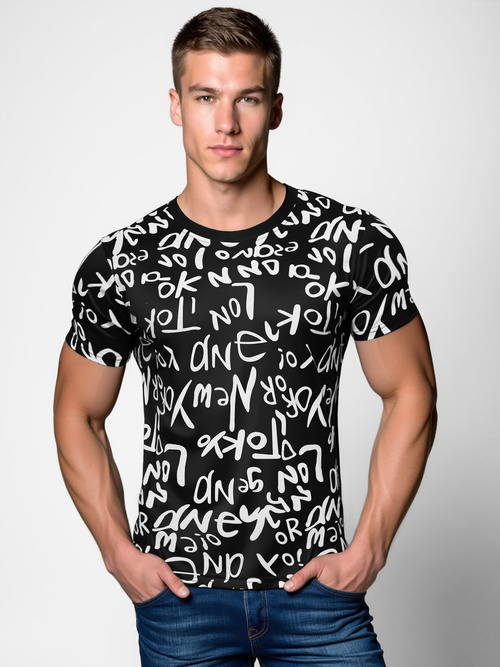 Men's T-shirt - Black OZONEE O/T1268/3Z