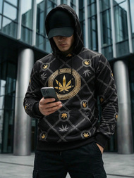 Men's Hoodie - Black OZONEE O/B267Z