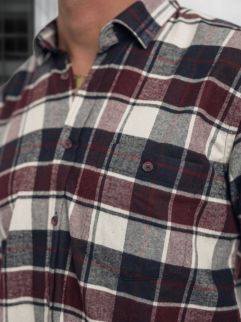 Men's Shirt - Burgundy OZONEE V/V174Z