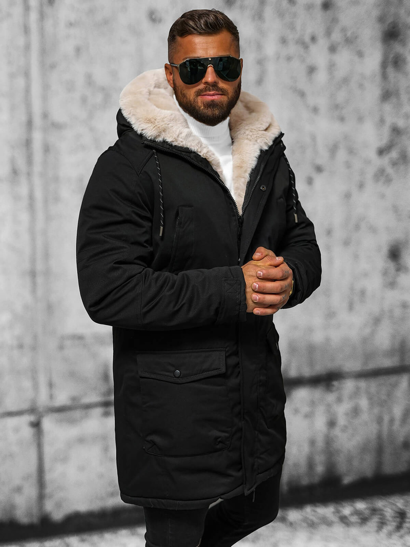 Men's Winter Jacket - Black OZONEE JS/5M120/392