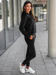 Women's Velour Tracksuit Set - Black OZONEE O/8C1175/3
