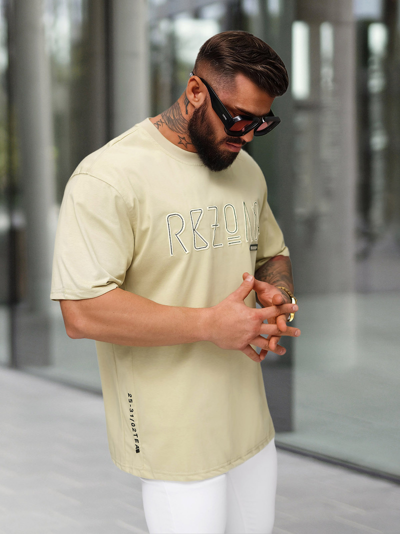 Men's T-shirt - Beige OZONEE O/QQ1185