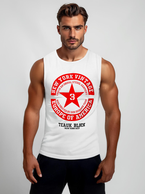 Men's Tank Top - White OZONEE JS/8B1721/1