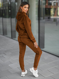 Women's Velour Tracksuit Set - Brown OZONEE O/8C1175/33