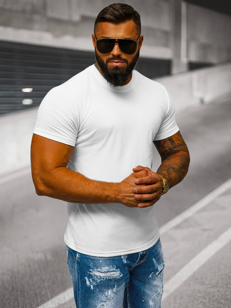 Men's T-shirt - White OZONEE JS/712005Z