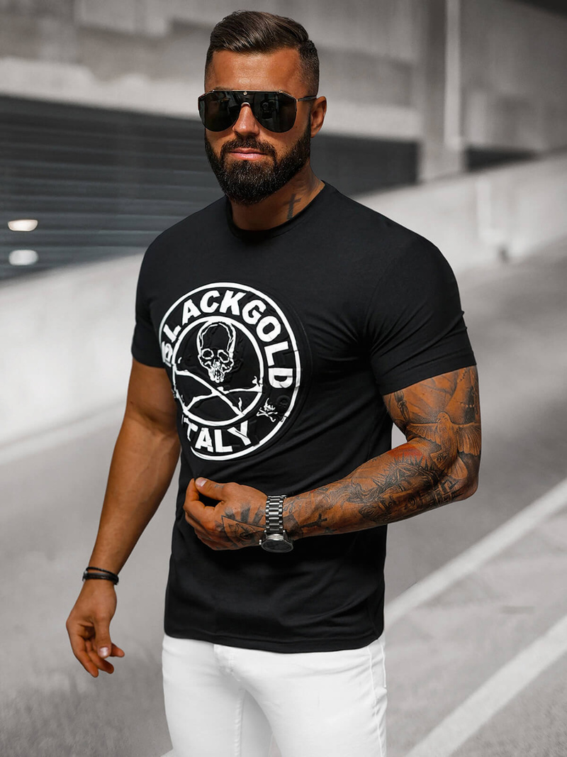 Men's T-shirt - Black OZONEE NB/MT3074