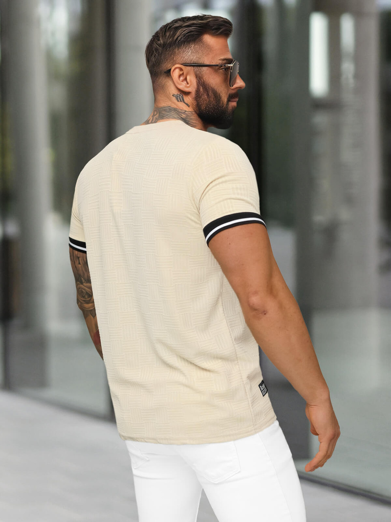 Men's T-shirt - Beige OZONEE O/QS11628