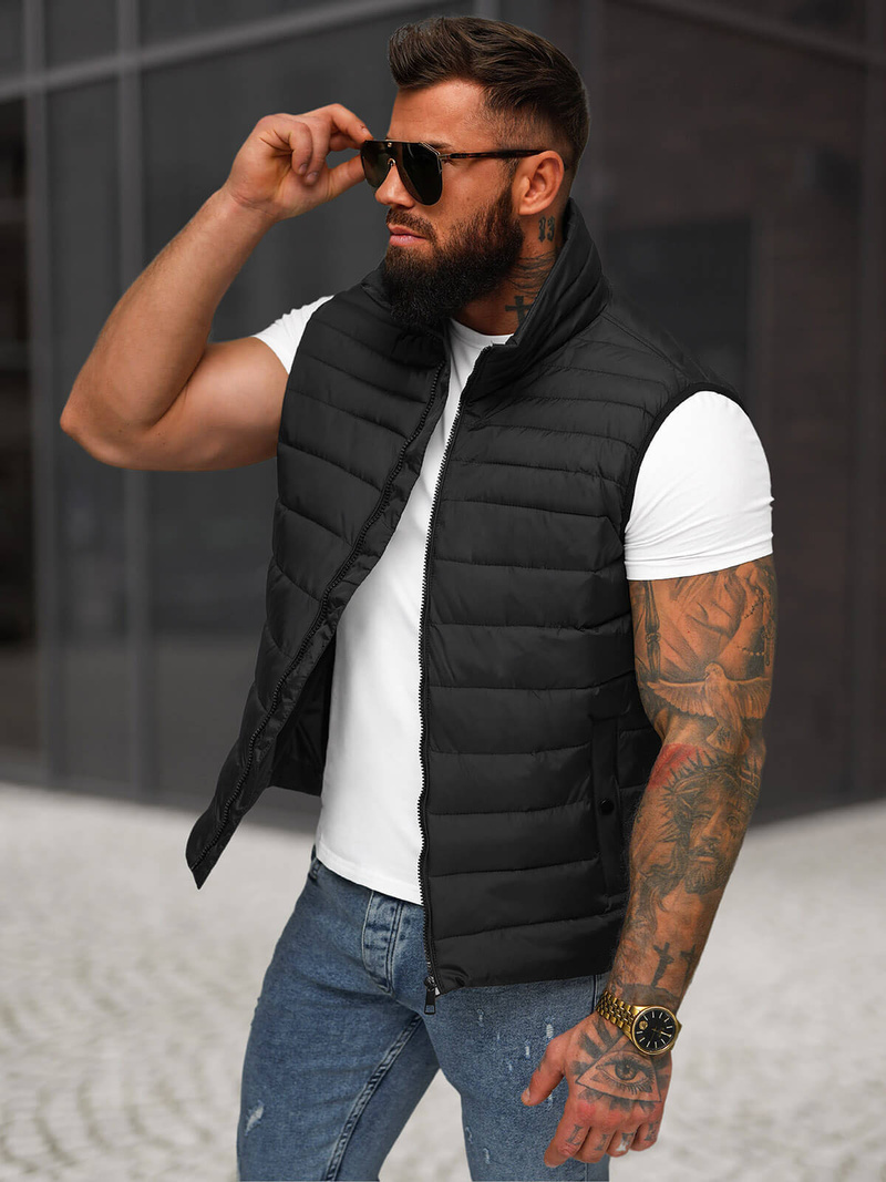 Men's gilet - black OZONEE JS/31M5065/392