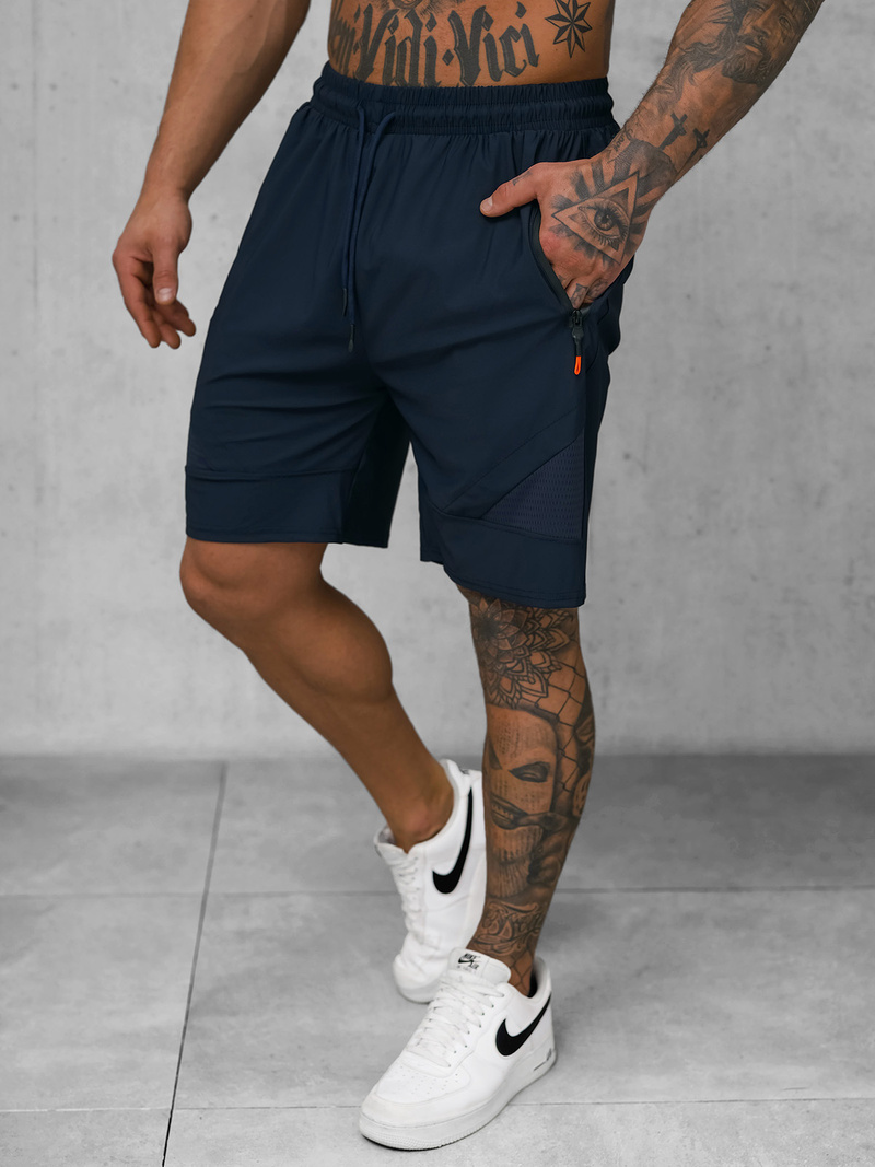 Men's sports shorts - navy blue OZONEE JS/12K1801/25