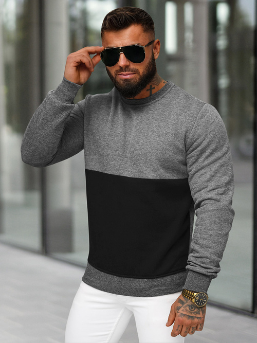 Men's Sweatshirt - Dark Grey OZONEE JS/8B1305/5