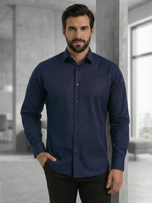 Men's Shirt - Navy Blue OZONEE V/V183Z