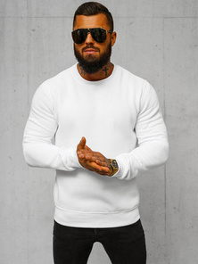 Men's Sweatshirt - White OZONEE JS/2001-10Z