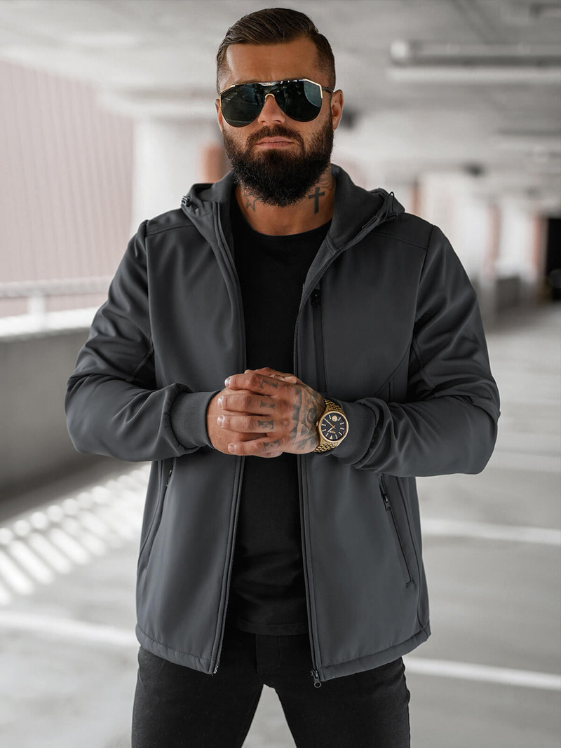 Men's Softshell Jacket - Dark Grey OZONEE JS/27B6529/5Z