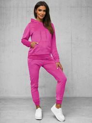 Women's Velour Tracksuit Set - Dark Pink OZONEE O/8C1175/19Z