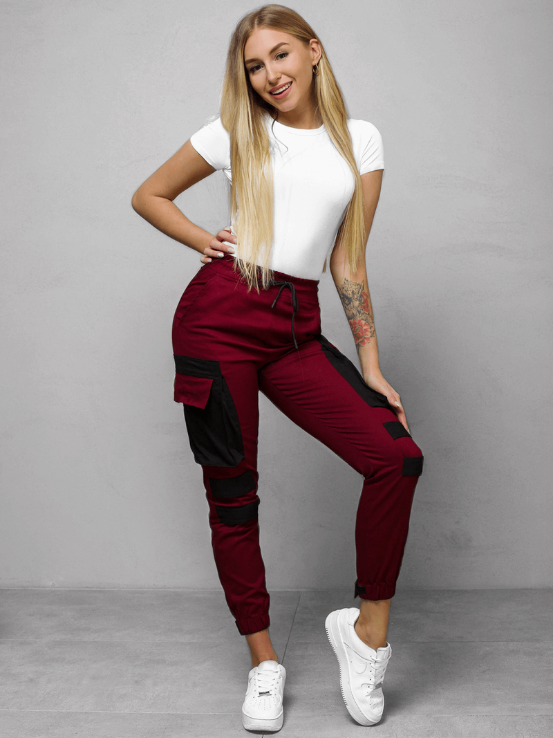 Women's Joggers - Burgundy OZONEE O/8056