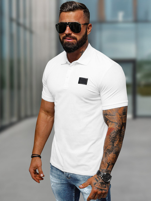 Men's Polo Shirt - White OZONEE NB/MT3018Z