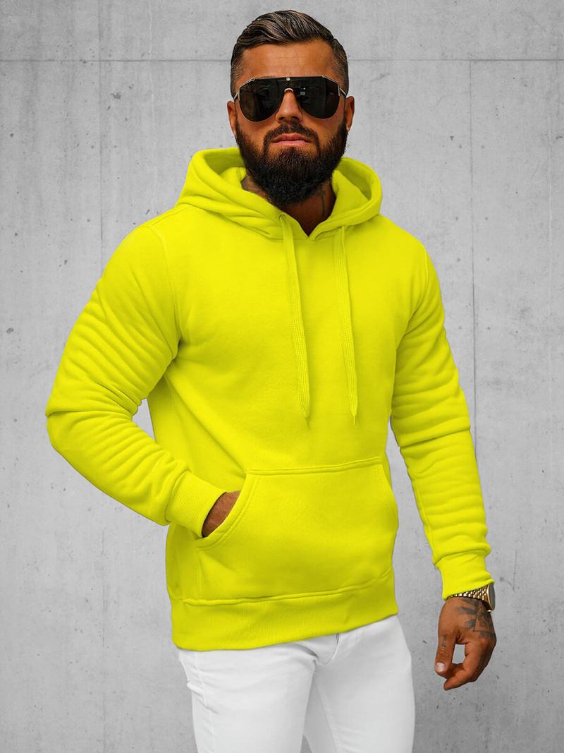 Men's Hoodie - Yellow neon OZONEE JS/2009Z