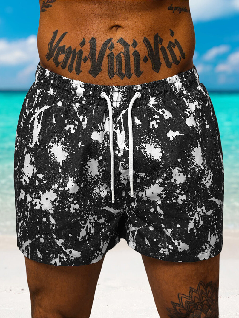 Men's Swim Shorts - Black/White OZONEE O/MTK3222