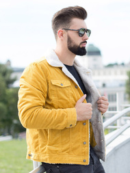 Men's Denim Jacket Yellow OZONEE JB/JP1179/4Z