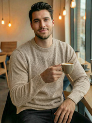 Men's Jumper - Beige OZONEE JS/59B3607/155