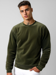 Men's Velour Sweatshirt - Khaki OZONEE JS/8B1166/29