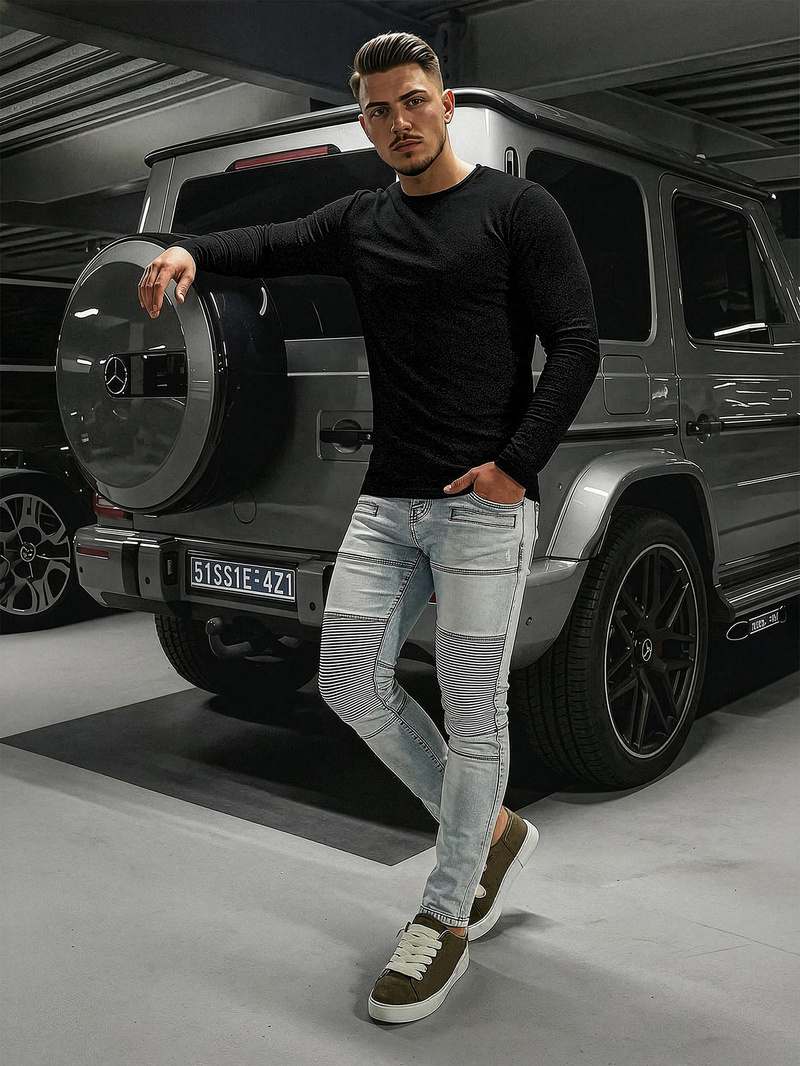 Men's Jeans - Light Blue OZONEE O/EM8889Z