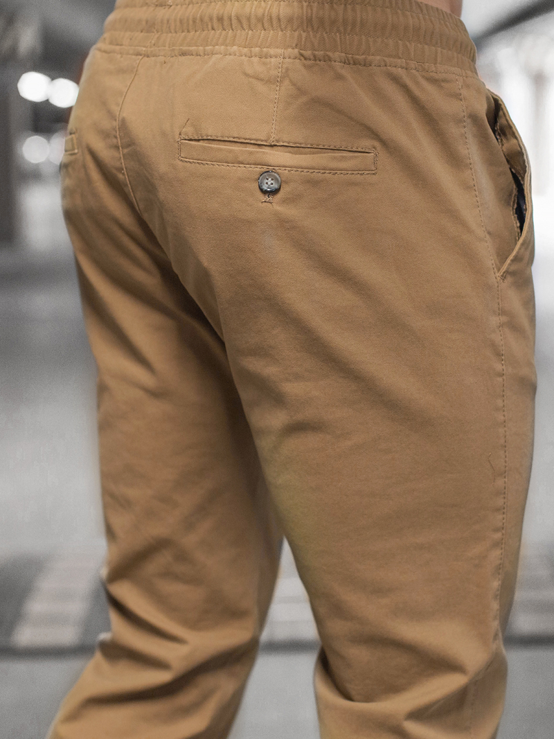 Men's Chino Joggers - Camel OZONEE JB/JP1145/10