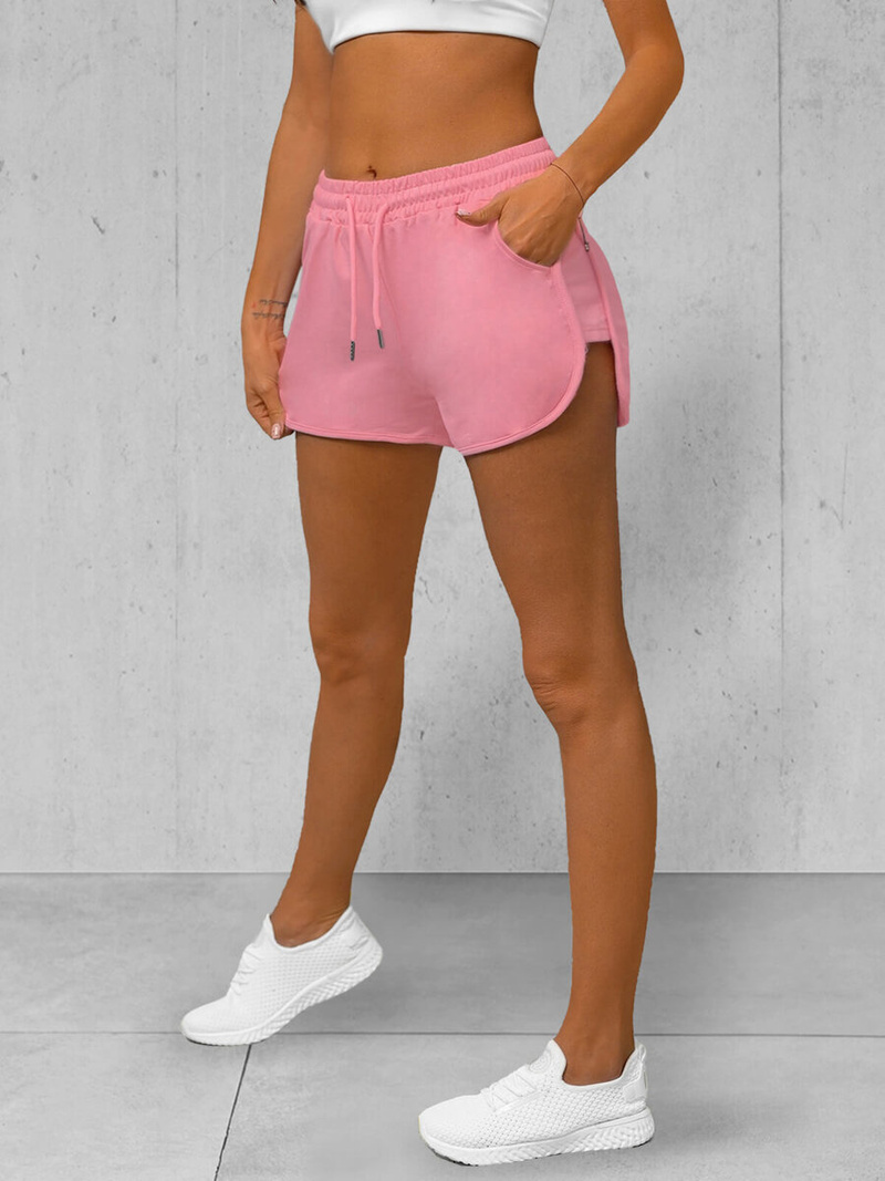 Women's sweat shorts - light pink OZONEE JS/8K951/20