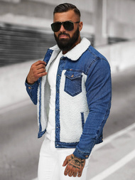 Men's Denim Jacket Sherpa Blue OZONEE NB/MJ533BZ