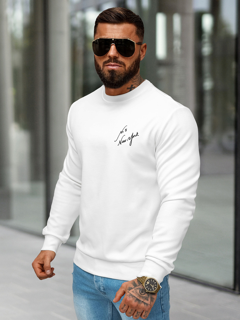 Men's Sweatshirt - White OZONEE O/P2031Z