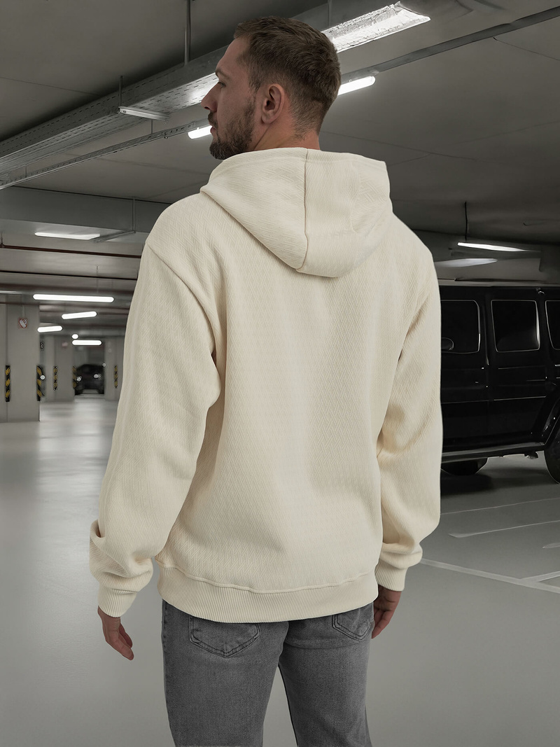 Men's Hoodie - Ecru OZONEE O/G3065