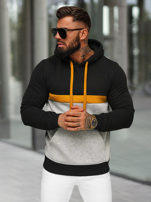 Men's Hoodie - Black OZONEE JS/8B1319/3