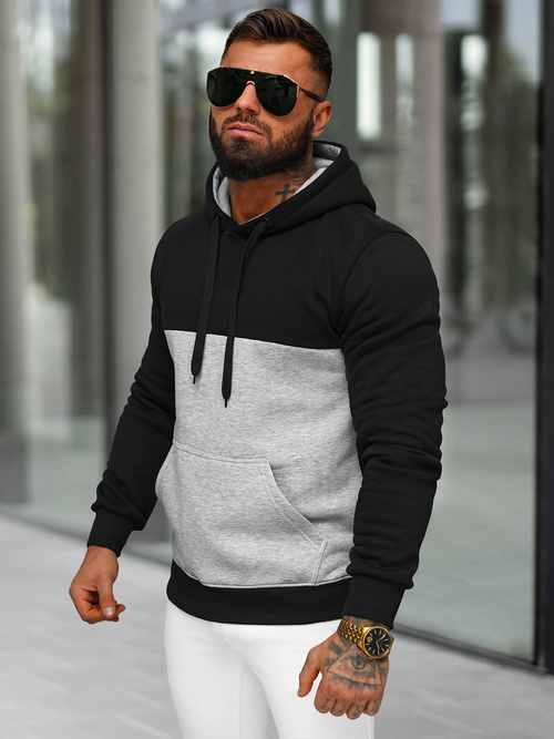 Men's Hoodie - Black OZONEE JS/8B1317/3