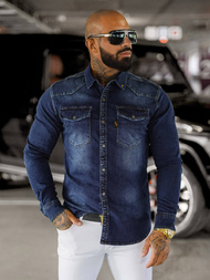 Men's denim shirt - blue OZONEE O/51410
