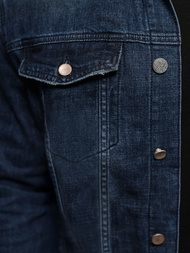 Men's Denim Jacket Sherpa Navy Blue OZONEE NB/MJ517BSZ