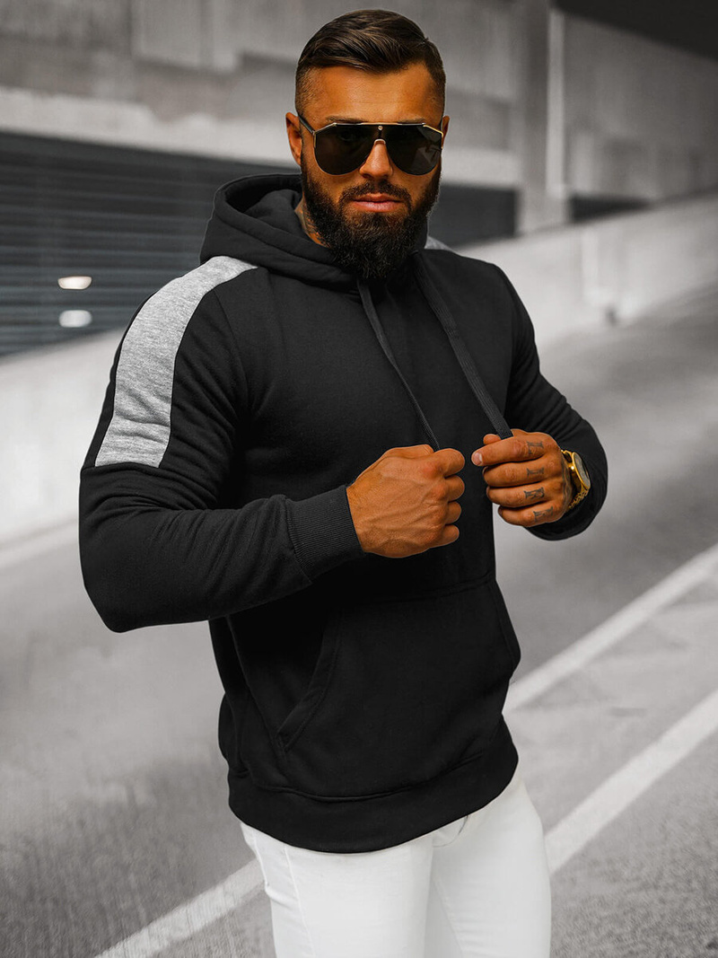 Men's Hoodie - Black OZONEE JS/8B1311/3