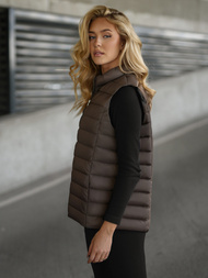 Women's gilet - brown-gray OZONEE JS/11Z8223