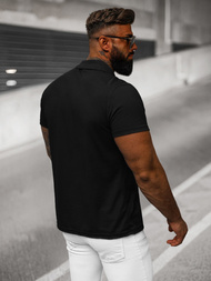 Men's Polo Shirt - Black OZONEE JS/8T80/3Z