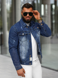 Men's Denim Jacket Dark Blue OZONEE NB/MJ525BSZ