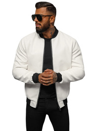 Men's Leather Jacket - White OZONEE O/88120