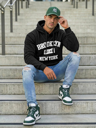 Men's Hoodie - Black OZONEE JS/8B1767/3Z