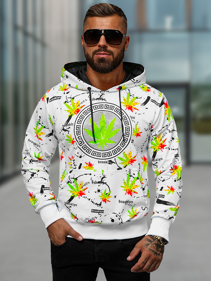 Men's Hoodie - White OZONEE O/HM650Z