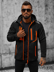 Men's Softshell Jacket - Black and Orange OZONEE JS/HH026/1Z