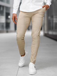 Men's Chino Trousers - Beige OZONEE DJ/5505Z