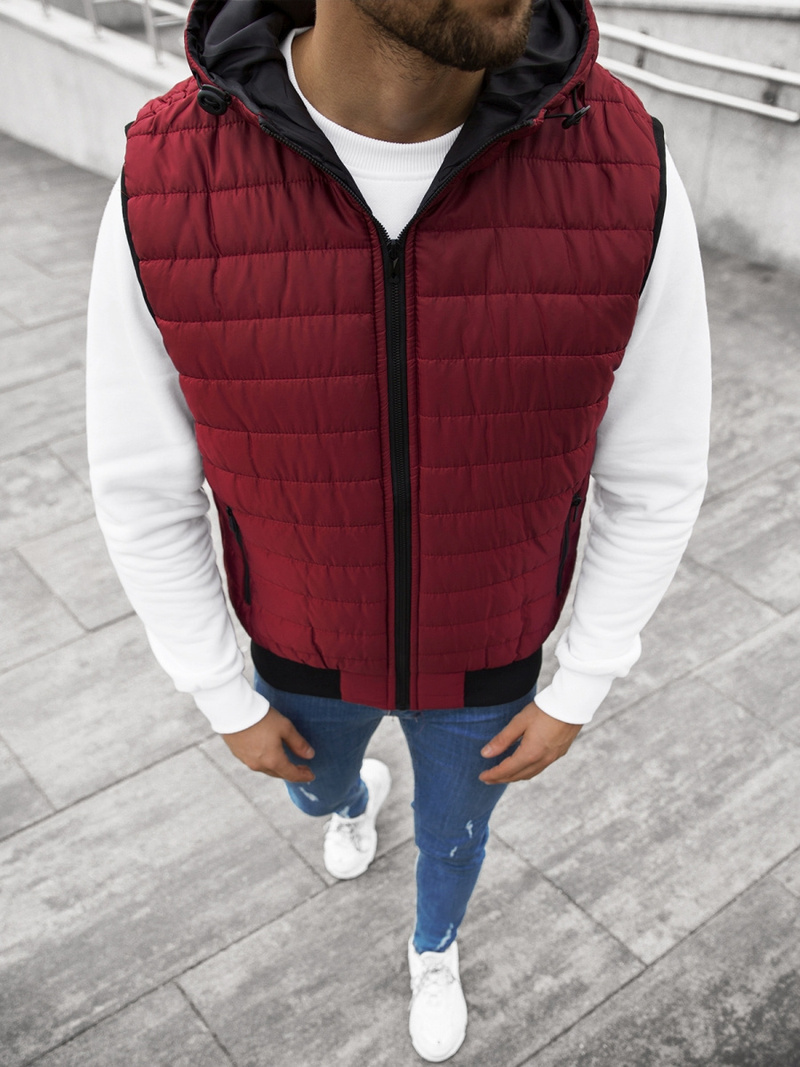 Men's Gilet - Burgundy OZONEE JS/MY88Z