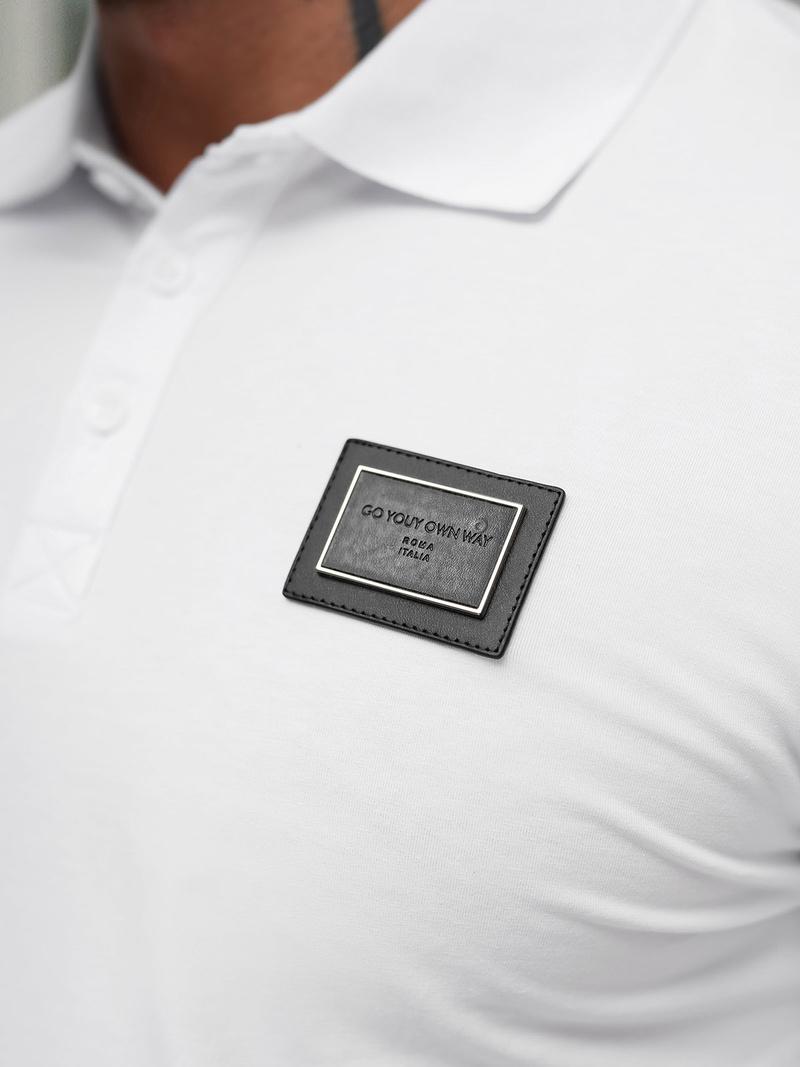 Men's Polo Shirt - White OZONEE NB/MT3124