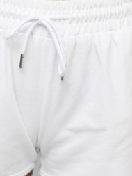 Women's sweat shorts - white OZONEE JS/8K1256/1Z
