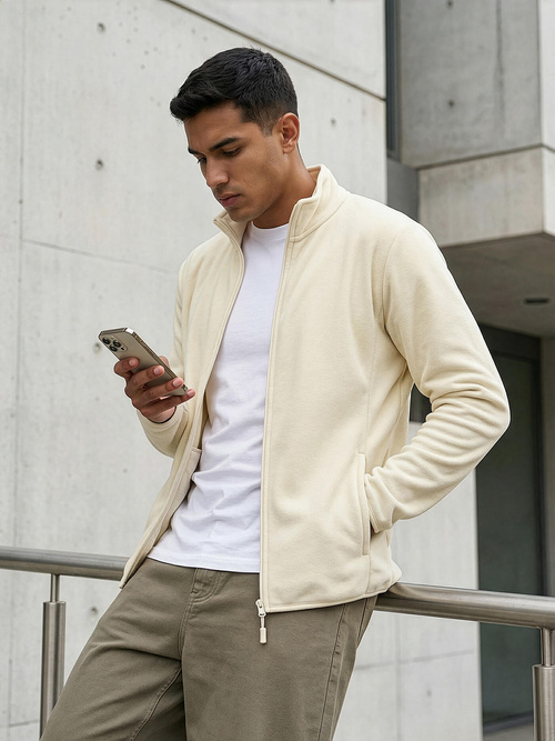 Men's Sweatshirt - Ecru OZONEE JS/HH016/1