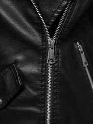 Women's Leather Jacket Black OZONEE JS/11Z8061