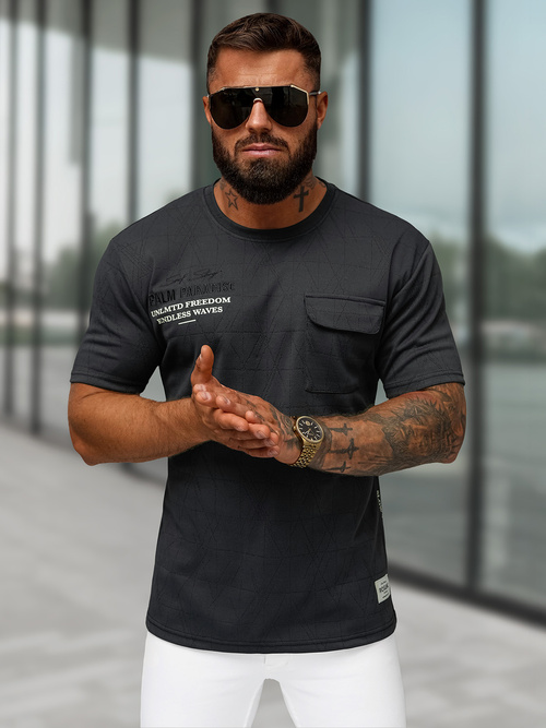 Men's T-shirt - Black OZONEE O/QQ1530